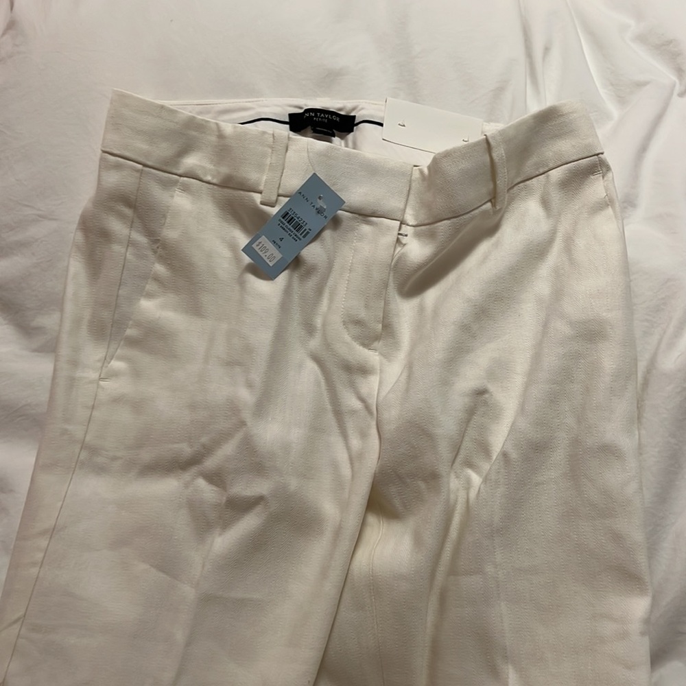 Ann Taylor Straight Petite White Pants